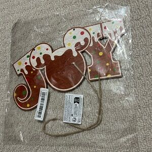 NWT - Disney Mickey Joy wood sign with twine to hang